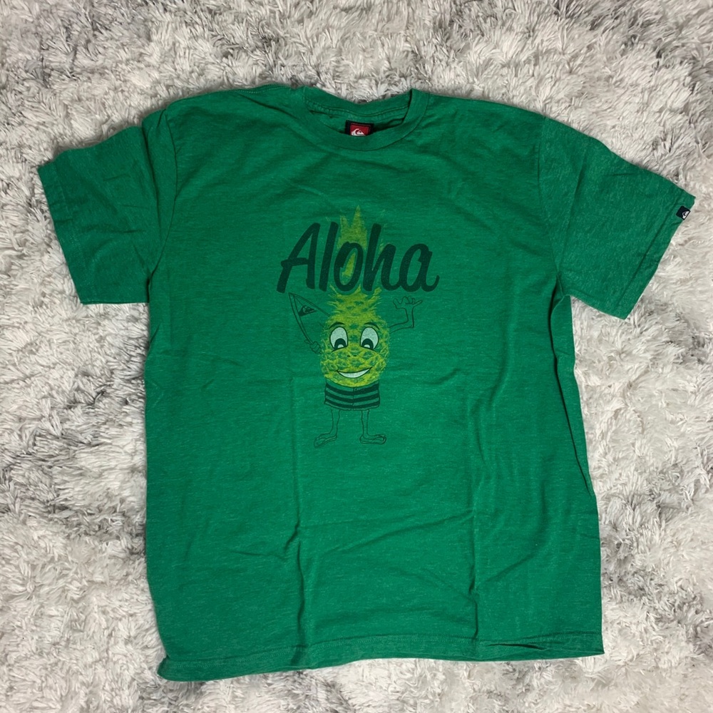 Quick Silver Aloha Green Shirt Size Large